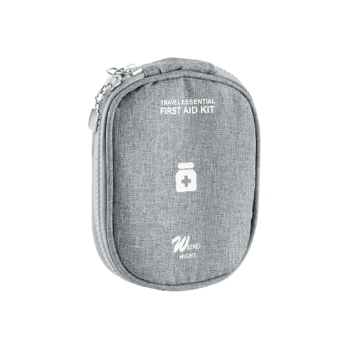 Gaomumu Mini Medicine Storage Bag, Portable Waterproof Oxford Pouch, Small First Aid Kit, Travel Medication Organizer, Suitable for Home, Office, Car, Camping, Hiking, Outdoor Use (Grey)