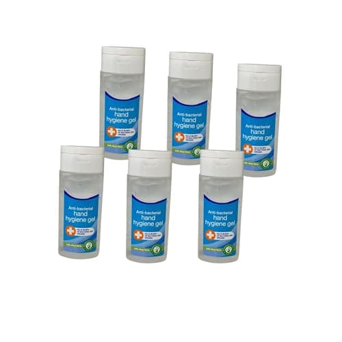 HAND SANITIZER 50ML - Pack of 6 - Hand Sanitiser Gel Travel Pocket Sized Bottles