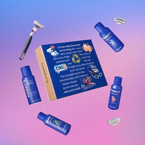 Harry's Plus Grooming Gift Set for Men - Plus Razor, 2 x 5-Blade Cartridges 3 x Mini Travel Shower Gel, 1 x Mini Shave Gel - Perfect Shave Shower Kit — view 2