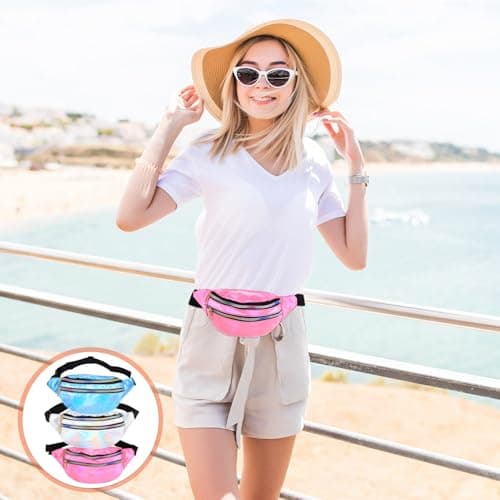 3 Pcs Holographic Bum Bags - Waterproof Fanny Packs for Women & Men — view 5