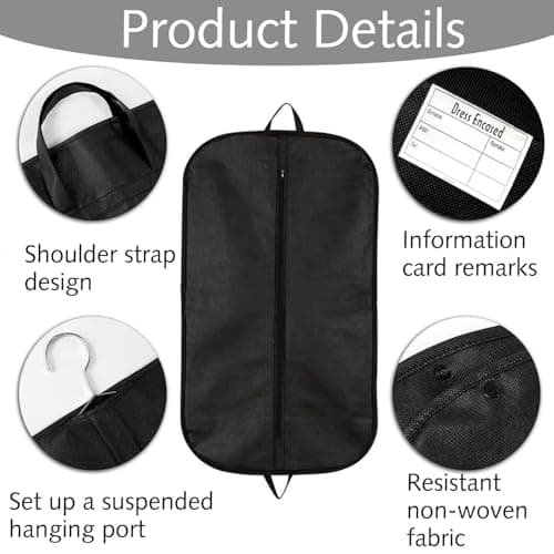 1 Pack Suit Bag for Men, Suit Cover Travel Carrier Bag with Handles — view 3