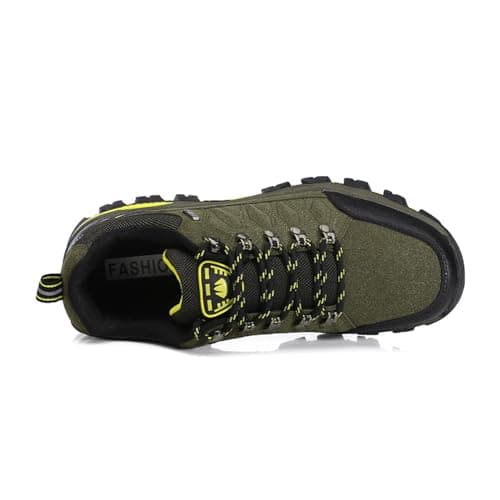 VLOOKST Hiking Boots Mens Outdoor Non-Slip Lace-up Walking Trekking Shoes Sneaker for Climbing Backpacking Camping,8018 Army Green,8.5 UK — view 4