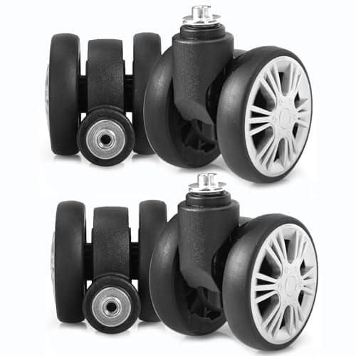 Zoofen Luggage Wheels Replacement 4 pcs Suitcase Replacement Wheels Wear-Resistant Spinner Wheels for Most Suitcase Repair, Silver, 55 mm, Zln-5