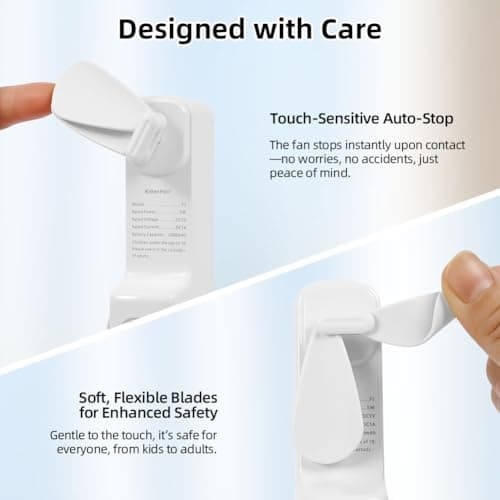 AUAUY Portable Handheld Fan, USB Rechargeable Foldable Fan, White — view 6