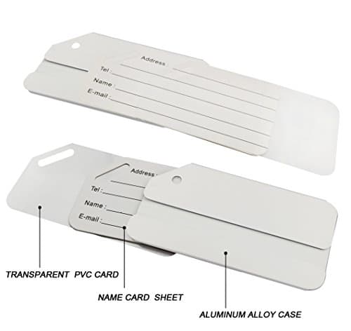 Aluminum Luggage Tag for Luggage Baggage Travel Identifier By Ovener (Silver 2 Pcs) — view 2