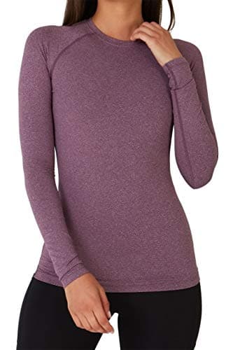 TCA Super Thermal Top Women - Ladies Thermal Vest - Thermals Womens - Ski Base Layer Women - Workout Tops for Cold Weather - Prune, S