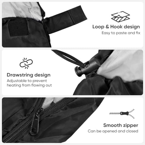 3-Season Sleeping Bag for Adults, Ultralight & Waterproof Backpacking Sleeping Bag with Compression Sack, Warm Cold Weather Camping Bag for Hiking, Outdoor Travel (Black) — view 4