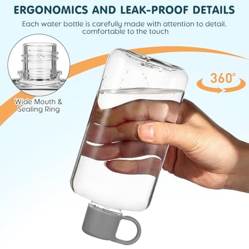 Toyvian 2Pcs Flat Water Bottle Travel Bottle Large Capacity Tritan — view 4
