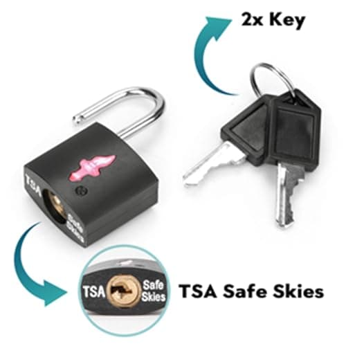 DUALCROWN 4 Pack Neon Square TSA Approved Luggage Locks with Key for Suitcase Carry On Backpack Laptop Bag Travel Accessories — view 4