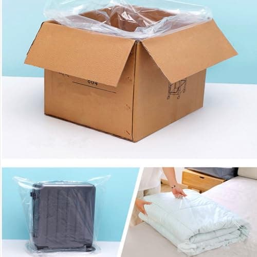 Thicken Extra Large Clear Storag Bags Heavy Duty Storage Bag Plastic Storage Bags with re-useable Thickened and Sturdy Waterproof Dustproof Apply to Quilts Suitcase Plush Toys Office Chairs (5 Pcs) — view 6