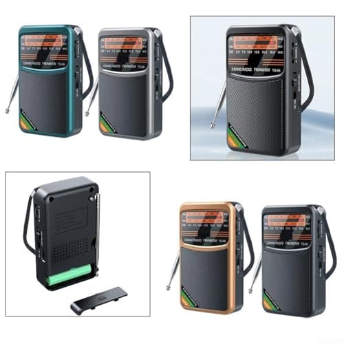 AM/FM/SW Small Transistor Radio Pocket Handheld Rechargeable 3W Speaker Exceptional Reception Compact Portable for Travel Outdoor Activities (Gold) — view 4