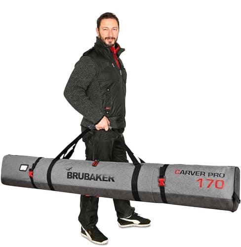 BRUBAKER Combo 'Super Performance' Ski Boot Bag and 'Carver Performance' Padded Ski Bag up to 170 cm / 66 7/8" Black/Grey — view 3