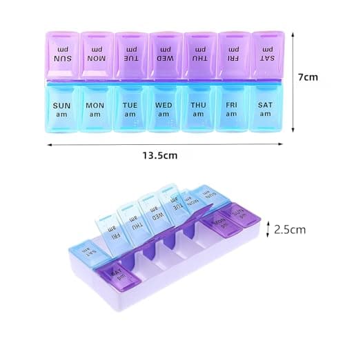 FENGZIZH Pill Boxes 7 Day 2 Times a Day Travel Pill Box Organizer — view 2
