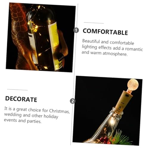 LED Wine Cork String Lights Battery Operated, 4Pcs Starry Bottle Decor — view 5