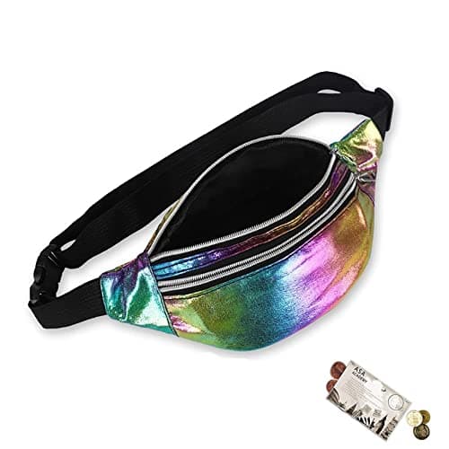 Fashion Waist Packs, Holographic Bumbag Set, Holographic Fanny Packs, Waterproof Belt Bags Women Hiking Wasit Packs for Outdoor Travel, Leather Bumbags for Ladies.