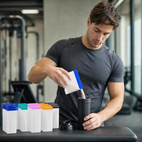 Reusable Protein Powder Travel Container, 10 Portable Supplement Pouch Bags — view 6