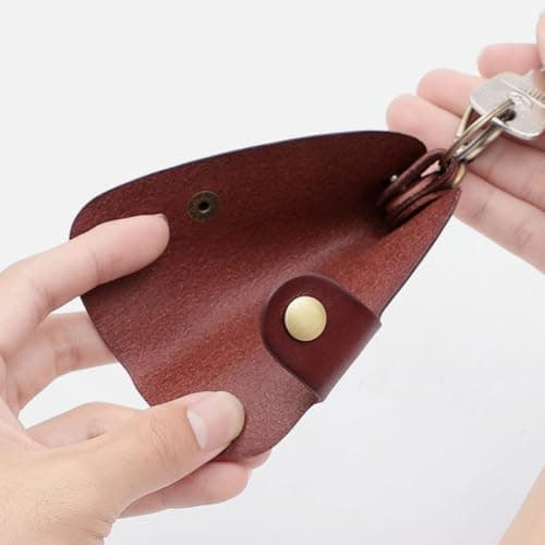 SHINEOFI Multifunctional Prevents Scratching Comprehensive Protection and Pouch with Genuine Leather Material Abrasion Car Key for Home and Travel Storage — view 4
