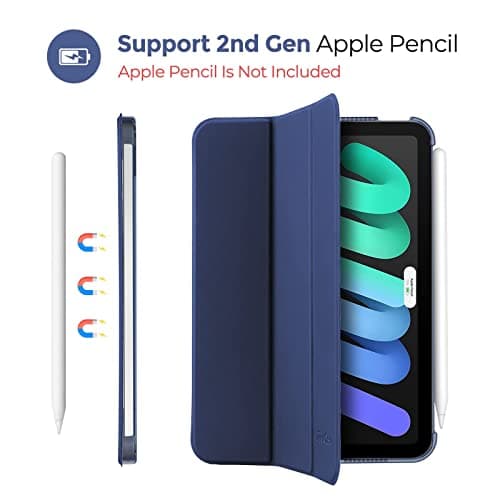 ProCase Smart Case for iPad Mini 7 (A17 Pro 2024)/ Mini 6 2021 8.3 Inch, Hard Back Cover for iPad Mini 7th/6th Generation A2995/A2996/A2993/A2567/A2568/A2569 -Navy — view 5