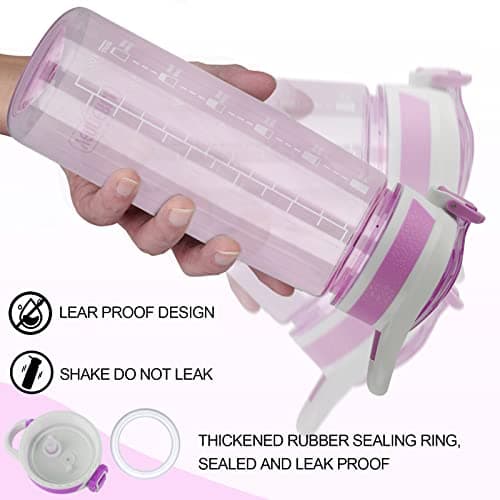 VENNERLI Water Bottle, 800 ML Water Bottle with Straw Leak-proof, Dust-proof, BPA-free, Tritan, Toxin Free Plastic Fitness Sport Water Bottle Drink Bottle Design for Girls Boy Gym School Office — view 3