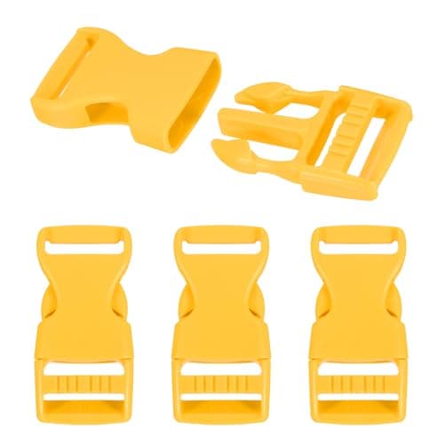 PATIKIL 4 Pcs 1" Quick Side Release Buckle Plastic Buckle Clip Yellow
