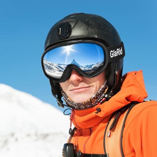 GlaRid OTG Ski Goggles for Men Women Youth, Anti Fog UV Protection, Black — view 5