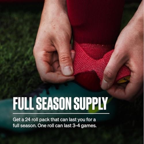SPORTTAPE Football Sock Tape, 5cm x 4.5m, Maroon - Self-Adhesive Bandage — view 3