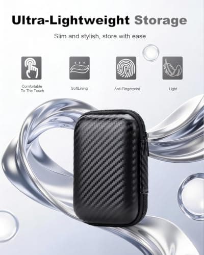 Powfix Hard EVA Case for INIU 20000mAh 22.5W Power Bank, Storage Bag Black — view 4