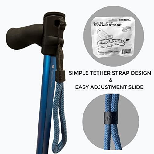 Dynamo Wrist Strap for Walking Canes - Adjustable and Stylish Walking Stick and Cane Strap, Versatile Multi-Use Accessory Strap, for Men and Women (2-pack), Black,blue, Large — view 4