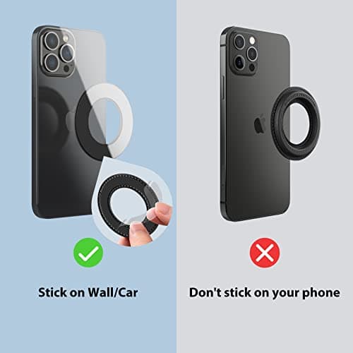 Nillkin Magsafe Wall Mount Magnetic Shower Phone Holder, 2 Pack Magnetic Sticker Cell phone Stand for iPhone 16 15 14 13 12 Pro Max/Pro, Magsafe Phone Mount for Car, Kitchen, Mirror, Bathroom, Black — view 6