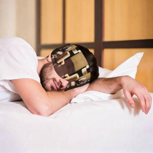 Wine Cork Print Travel Eye Mask Full Wrap Adjustable Darkness Sleep Headband — view 6