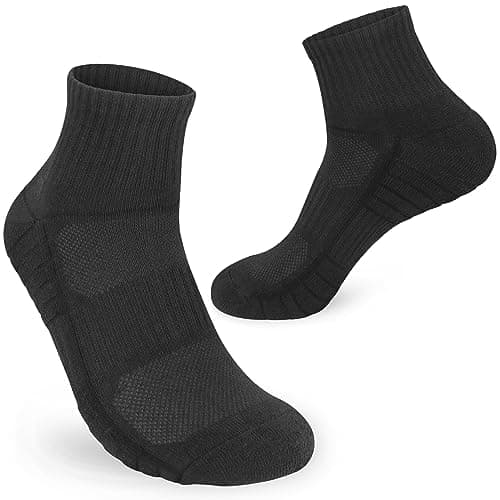 ouhos 3 Pairs Womens Trainer Ankle Running Socks, Ladies Cushioned Anti Blister Sports Socks, Cotton Walking Gym Work Socks, Size 4-7 — view 6