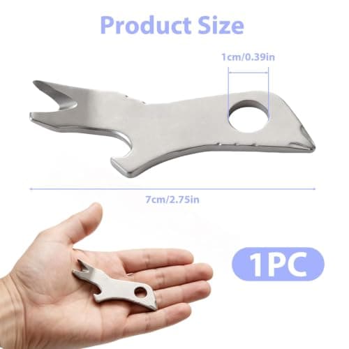 Keychain Bottle Opener 7-in-1 Key Tool with Screwdriver, Silver — view 2