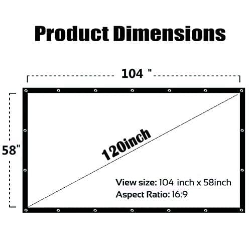 OWill Projector Screen 120 Inch 16:9 HD 4K, Portable Foldable Anti-Crease Movie Screen for Home Cinema Outdoor Garden Party, Support Double-Sided Projection & Easy Install with Hooks Ropes — view 6