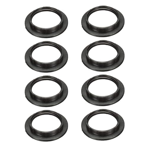 DC VOLTAGE 8 Pack E27 Lampshade Reducer Rings 38mm Bakelite Collar Adaptor Washer Light Shade Converter Screw Ring for Lamp Holder Socket Fitting Replacement