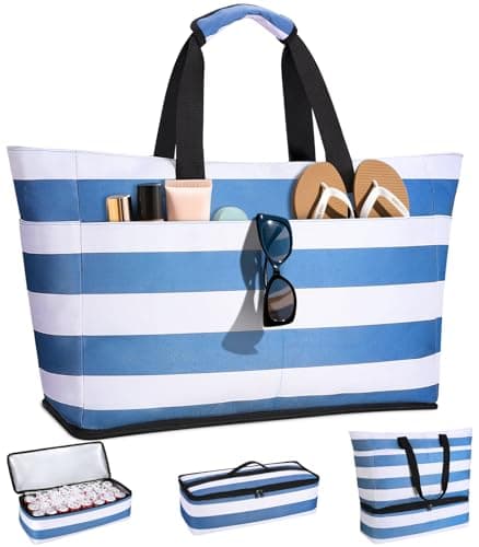 CIRYCASE Beach Bag with Cooler, 54L Extra Large Beach Bags for Women