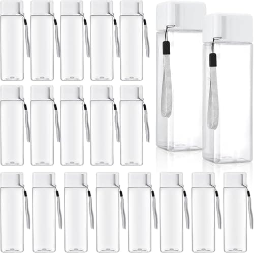20Pcs Plastic Water Bottle Bulk 450ml, Reusable Leak Proof Drink Bottles