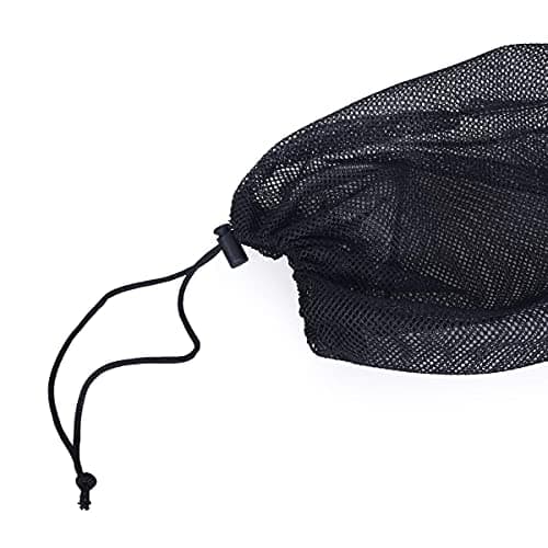 iBasingo Mesh Drawstring Storage Sacks with Cord Lock, Black 5 Pack BVP01 — view 6