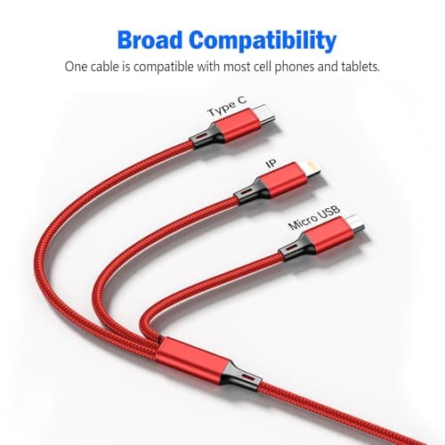 Multi Charger Cable,USB C 3 in 1 Charging Cables for Multiple Devices 2Pcs — view 2