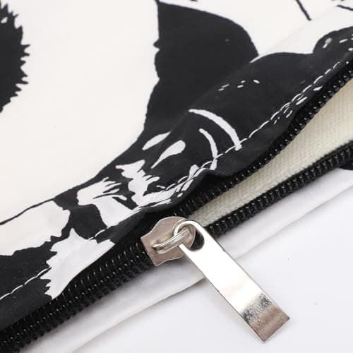 Ciieeo Canvas Tote Bag Panda Pattern Large Capacity Shoulder Shopper with Double Layers for Casual Grocery and Travel Carry Style — view 4