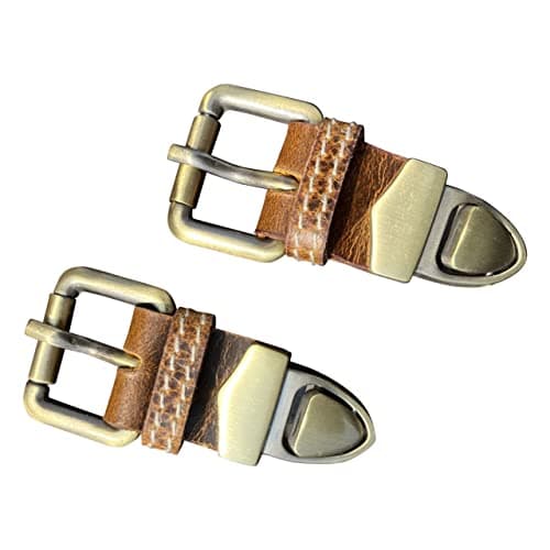 Leather Bag Replacement Push Clip Clasp Lock - Quick Release Metal Fasteners Buckles for all Satchel, Messenger, Briefcase, Brown Clip With White Stitching, One size