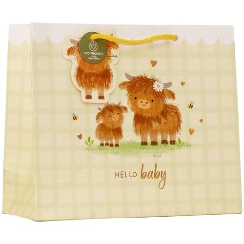 Design By Violet Hello Baby Highland Cow Medium Shopper Bag