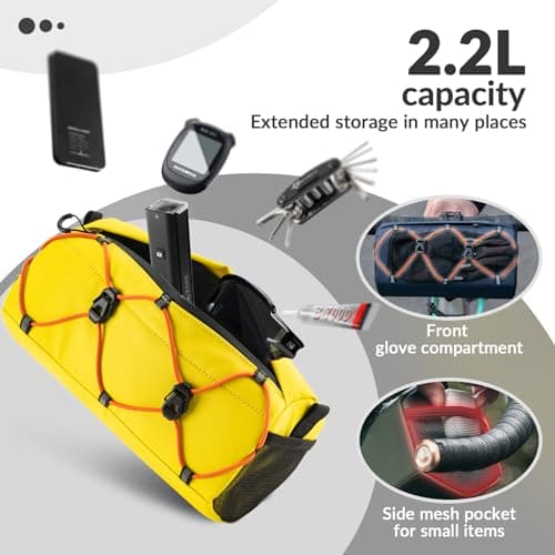 ROCKBROS Bike Handlebar Bag with Detachable Shoulder Strap, 2.2L — view 3