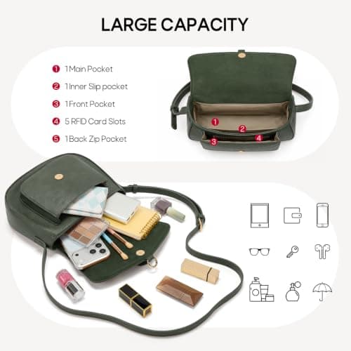 RAINSMORE Crossbody Bag for Women RFID Blocking Handbags & Shoulder Bags — view 4
