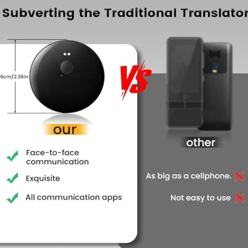 VBESTLIFE Magnetic Translator, 138 Languages Instant Translation Device, Online/Photo/Recording/Video & Audio Call Translation, 45 Days Stand By (Black) — view 6