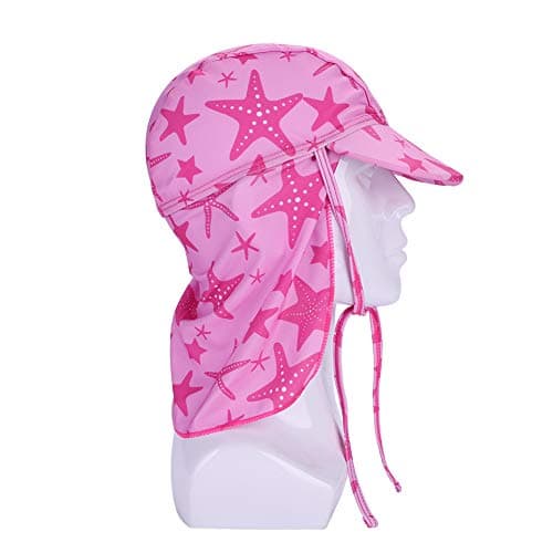 Baby Kids Legionnaire Swim Hat UPF 50 Kids Sun Hat for Girls Boys Bucket Summer Wide Brim Travel Beach Hat UV Sun Protection Sun Hat Flap Cap for Travel Adjustable Chin Strap 3-12 Years (Pink) — view 4