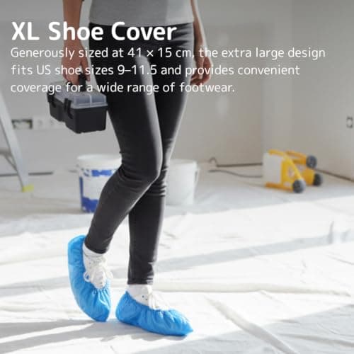 ABENA Shoe Cover | Extra Large Measuring 41x15cm | Blue Non-Sterile Single Use Shoe Covers Disposable | Durable Disposable Shoe Covers | Anti-Slip Boot Cover and Shoe Protector — view 6