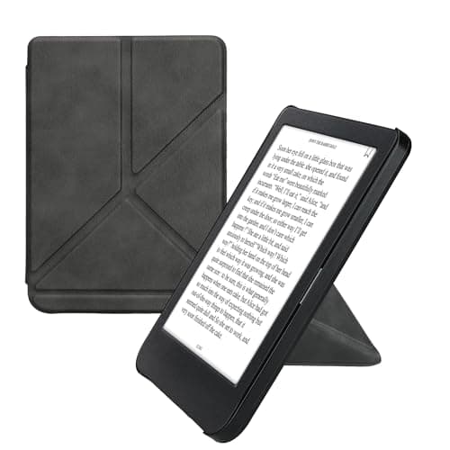 kwmobile Cover for Kobo Clara BW/Colour Case - Slim PU Leather eReader Cover with Stand and auto sleep funktion - Anthracite