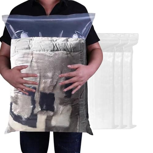 HongChelle 20Pcs 40x60 cm Zipper Seal Bags, Reusable Clear Bags for Clothing, Plastic Waterproof Luggage Organizer, Suitable for Travel, School, Moving, Home Storage. (Without Hole)