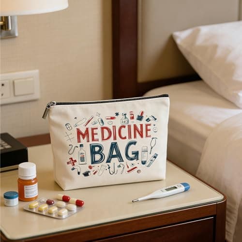 Medicine Bag,Portable Medicine Pouch Travel Essentials Pill Bag with Zipper — view 5