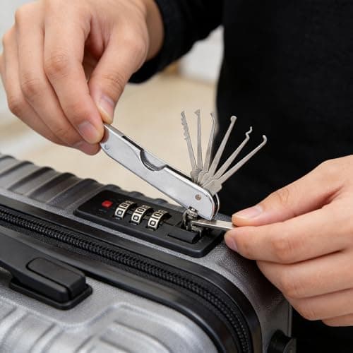 Metal Lock Picking kit, Lock Pick, Portable Folding Single Hook Pick, Professional Locksmith Emergency Kit, Compact Stainless Steel Lockpick for Beginners and Experts — view 3